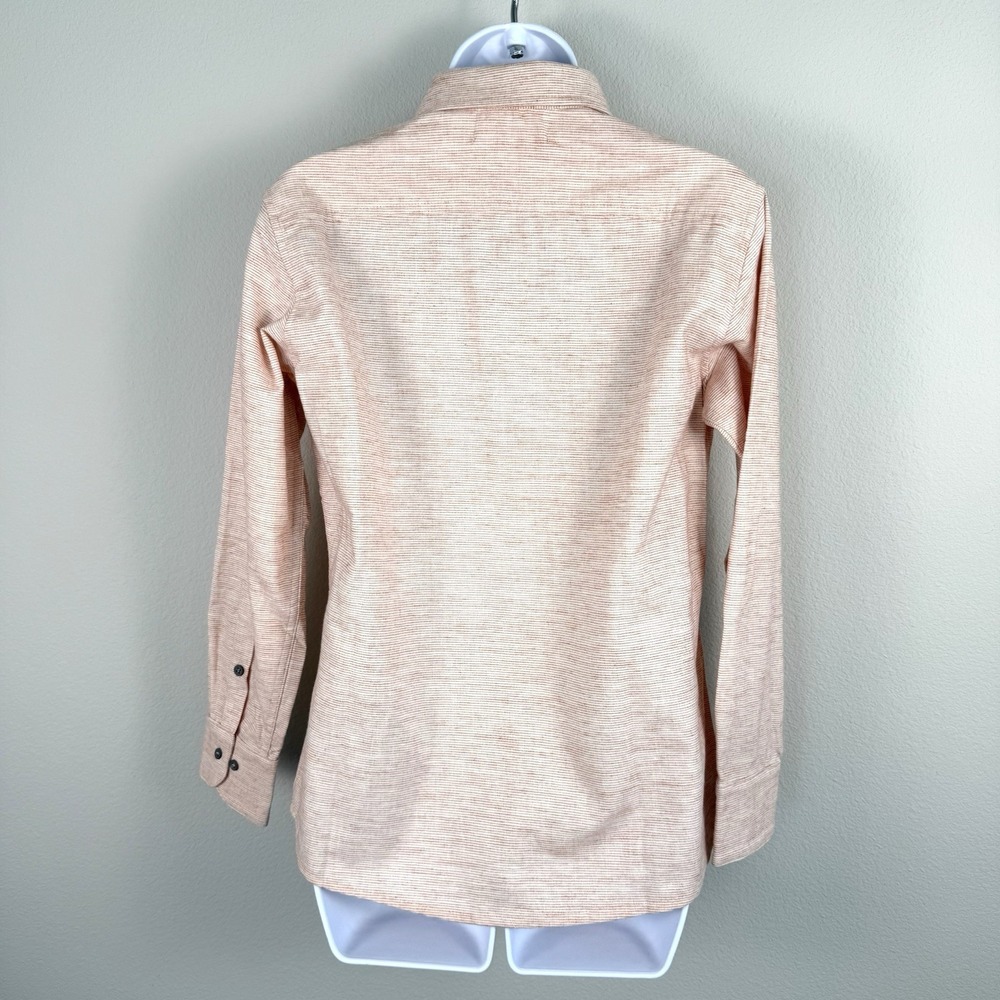 Eight Sand Stripe Popover Womens Small Linen Cotton Preppy Resortwear Minimalist - Picture 8 of 12